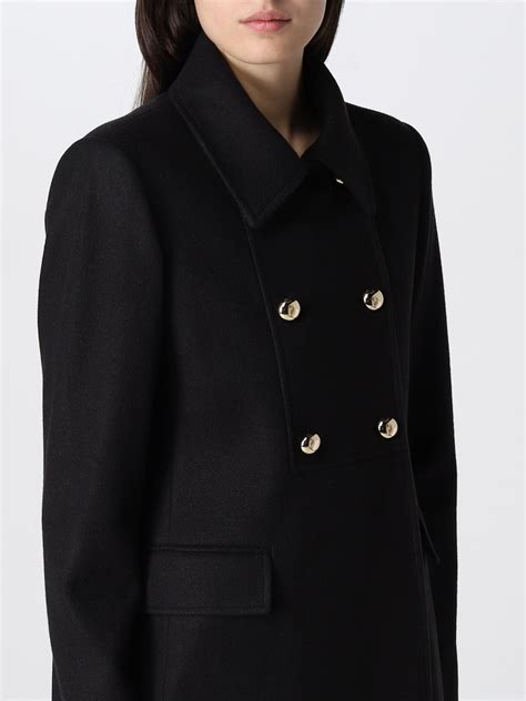 cappotto doppiopetto corto versace jeans|Cappotto doppiopetto in lana Nero .